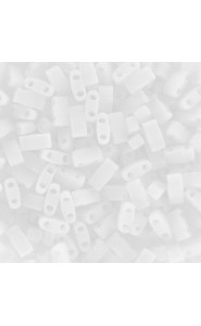 Miyuki half tila 5x2.4mm beads - White opaque matted HTL-402F